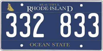 RI license plate 332833