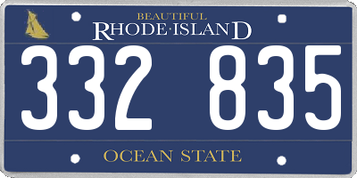 RI license plate 332835