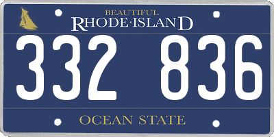 RI license plate 332836