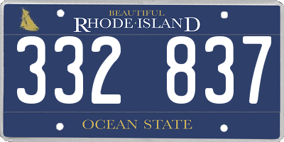 RI license plate 332837