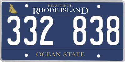 RI license plate 332838