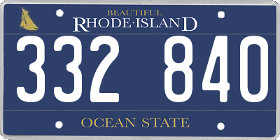 RI license plate 332840