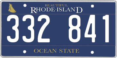 RI license plate 332841