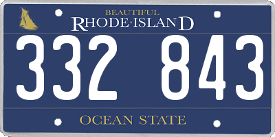 RI license plate 332843