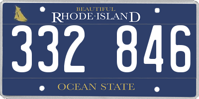RI license plate 332846