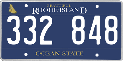 RI license plate 332848