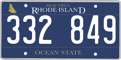 RI license plate 332849