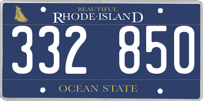 RI license plate 332850