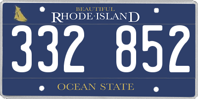 RI license plate 332852