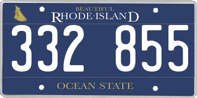 RI license plate 332855
