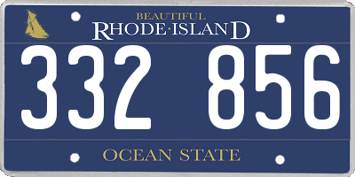 RI license plate 332856