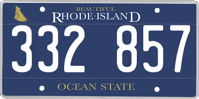 RI license plate 332857