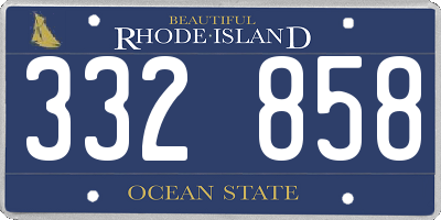 RI license plate 332858