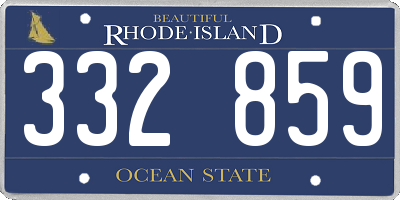 RI license plate 332859