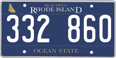 RI license plate 332860