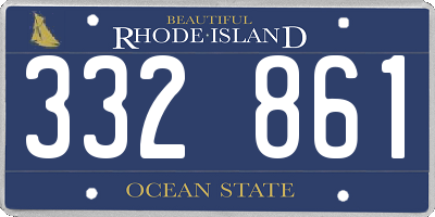 RI license plate 332861