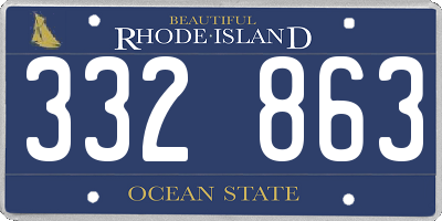 RI license plate 332863