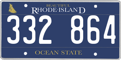 RI license plate 332864