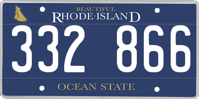RI license plate 332866