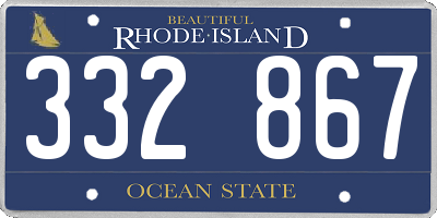 RI license plate 332867