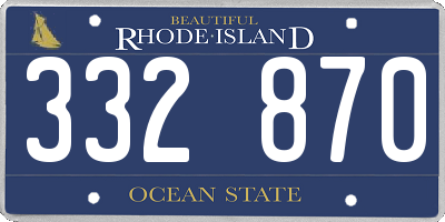 RI license plate 332870