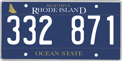 RI license plate 332871