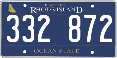 RI license plate 332872