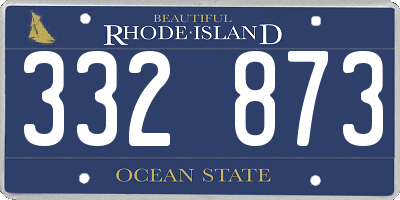 RI license plate 332873