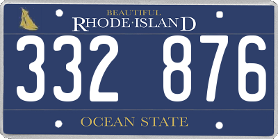 RI license plate 332876
