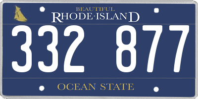 RI license plate 332877