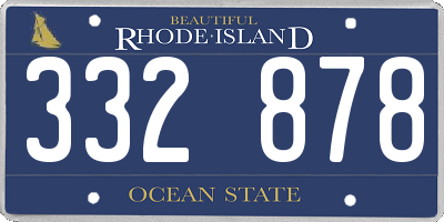 RI license plate 332878