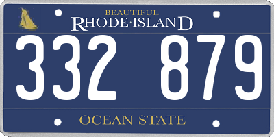 RI license plate 332879