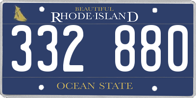 RI license plate 332880