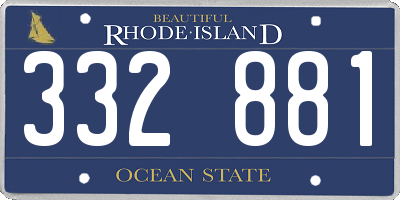 RI license plate 332881
