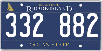 RI license plate 332882