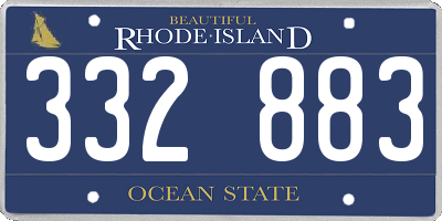 RI license plate 332883