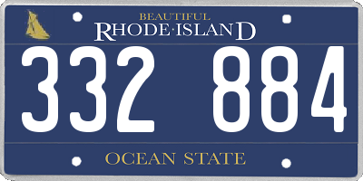 RI license plate 332884