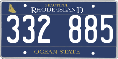 RI license plate 332885