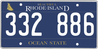 RI license plate 332886
