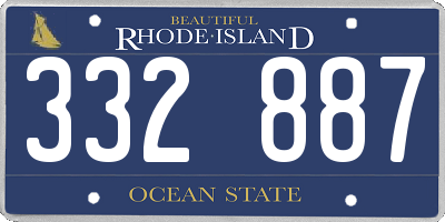RI license plate 332887