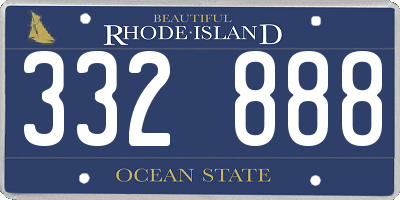 RI license plate 332888