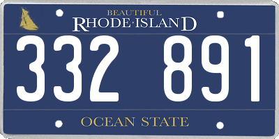 RI license plate 332891
