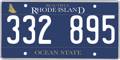 RI license plate 332895
