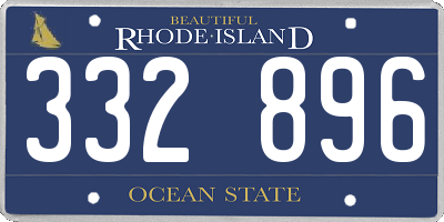 RI license plate 332896