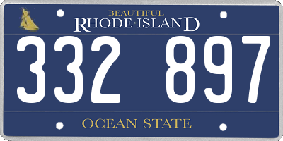 RI license plate 332897