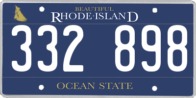 RI license plate 332898