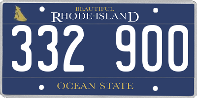 RI license plate 332900