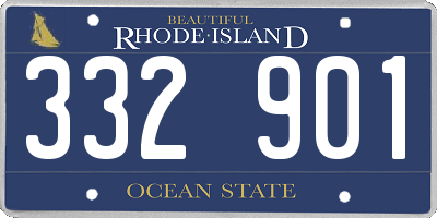 RI license plate 332901