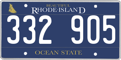 RI license plate 332905