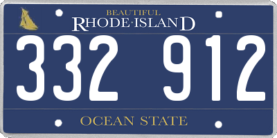 RI license plate 332912